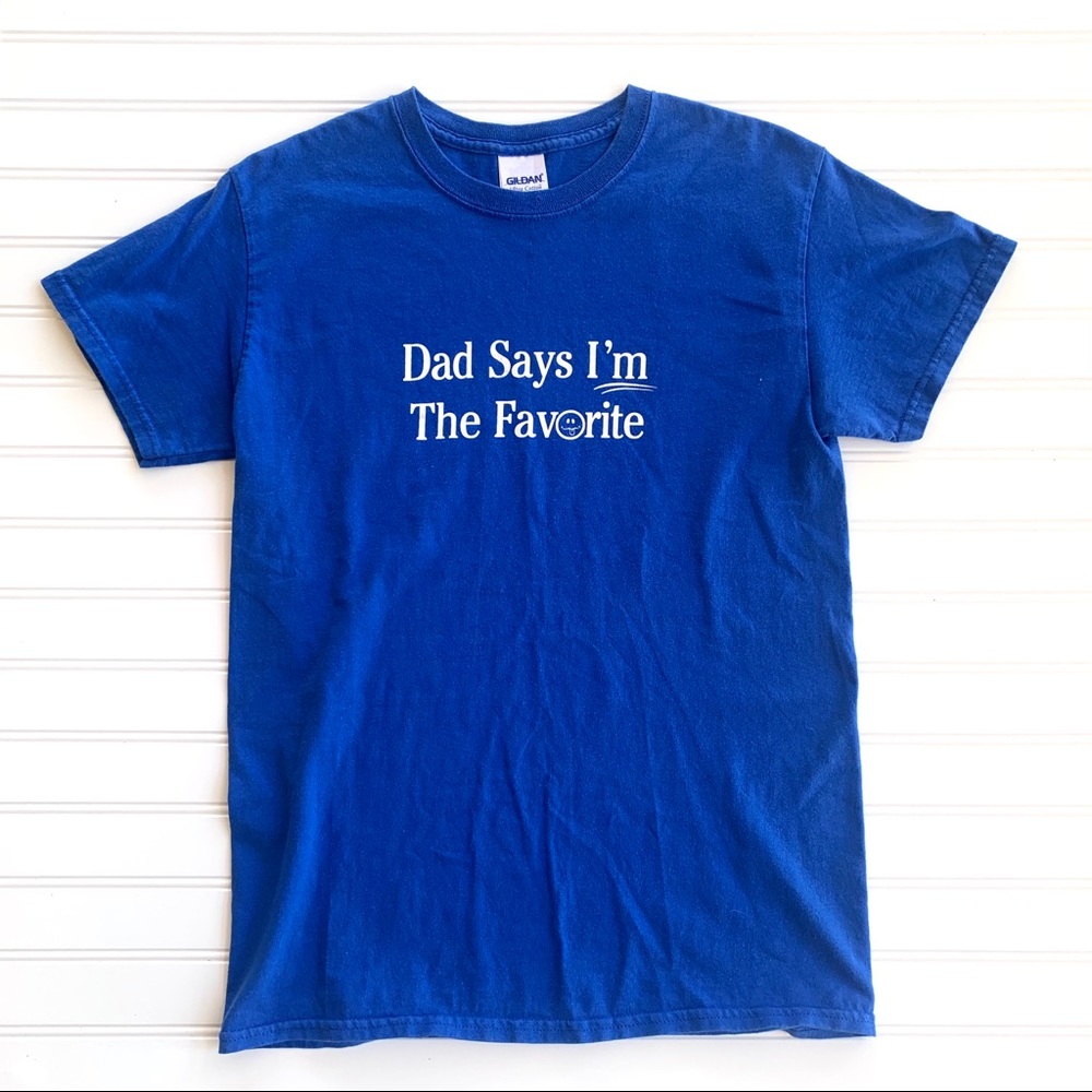 Vintage Blue Dad Says I’m the Favorite Graphic Tee